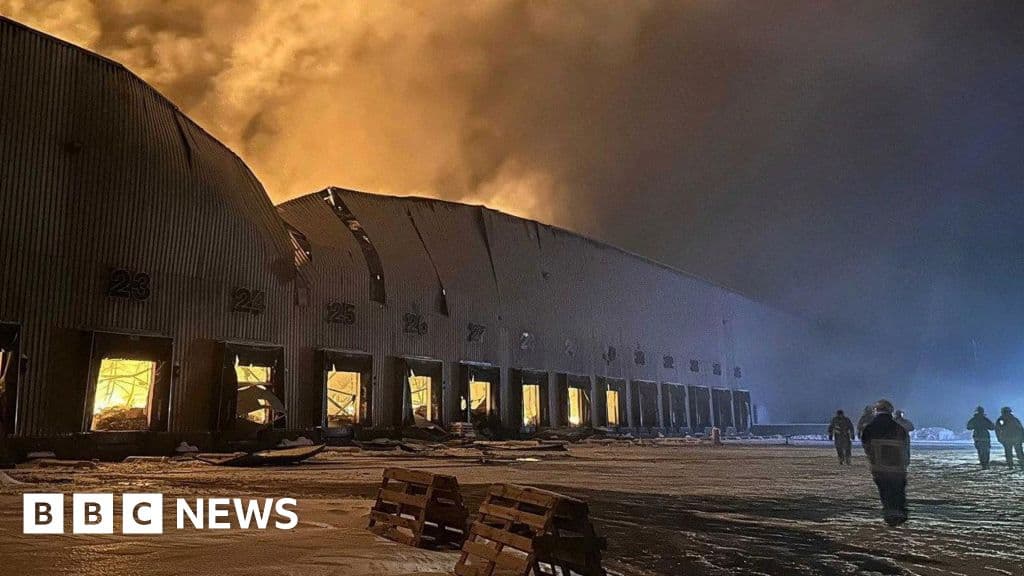 A gritty, cynical illustration showing a pristine, expensive business calendar on a desk with the month of June circled in red marker. In the background, through a broken window, a dark city skyline is visible with smoke rising and sparks flying from a damaged power plant. The contrast between the clean office supplies and the chaotic destruction outside is sharp. High contrast, muted colors.