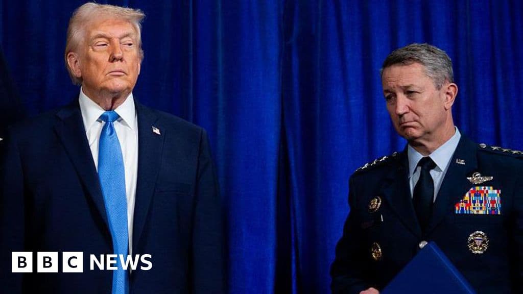 A satirical editorial illustration in a rough, ink-splattered style. The image depicts a large, angry figure resembling Trump shouting at a map of the Middle East, while a smaller, uniformed general stands calmly in the background holding a warning sign that is being ignored. The atmosphere is chaotic and cynical.