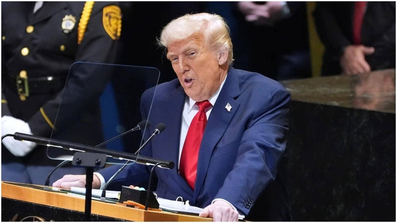 A satirical, high-contrast illustration of a dusty, gold-framed document labeled '25th Amendment' being used as a doormat in front of a golden door. On the doormat, there is a messy, crumpled letter with the word 'NORWAY' and 'NOBEL' written in crude, bold marker. The background is a dark, cynical depiction of the White House melting into a puddle of orange and blue ink, symbolizing political decay.