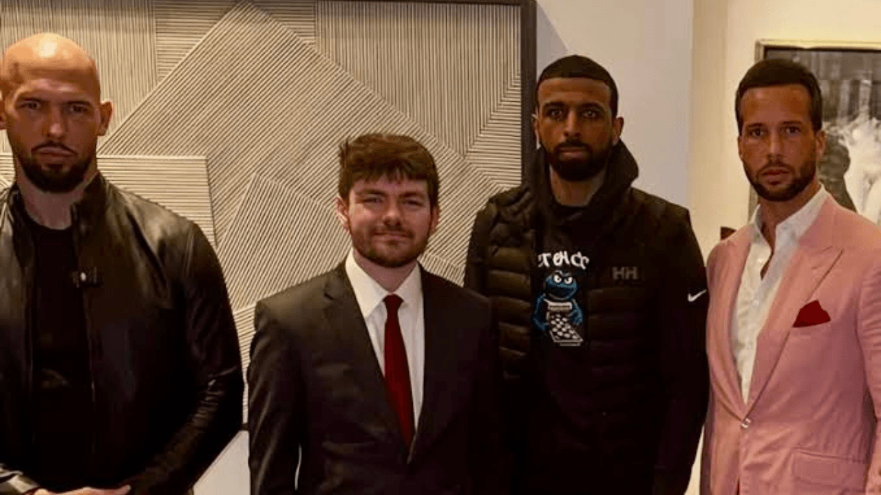 A hyper-realistic, satirical painting in the style of Edward Hopper but with neon Miami lighting. A group of unrecognizable but suit-wearing 'influencers' sit in a dark, velvet VIP booth of a flashy nightclub, surrounded by empty champagne bottles and digital screens reflecting Twitter feeds. In the foreground, three shadows of workers are being ushered out of a glowing exit door by a faceless manager holding a PR statement. The atmosphere is cold, superficial, and drenched in artificial blue and pink light.