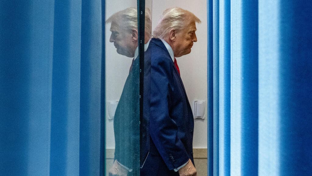 A wide-angle, satirical oil painting of a gaudy, gold-plated boardroom in the middle of a desert wasteland. Nine diverse world leaders in expensive suits sit around a massive mahogany table labeled 'BOARD OF PEACE'. In the center of the table is a single, tiny, wilted olive branch. Through the window behind them, the world is subtly on fire, but the leaders are all looking at a gold-framed portrait of Donald Trump on the wall. The lighting is dramatic and cynical, reminiscent of a Caravaggio but with the tackiness of a Las Vegas casino.