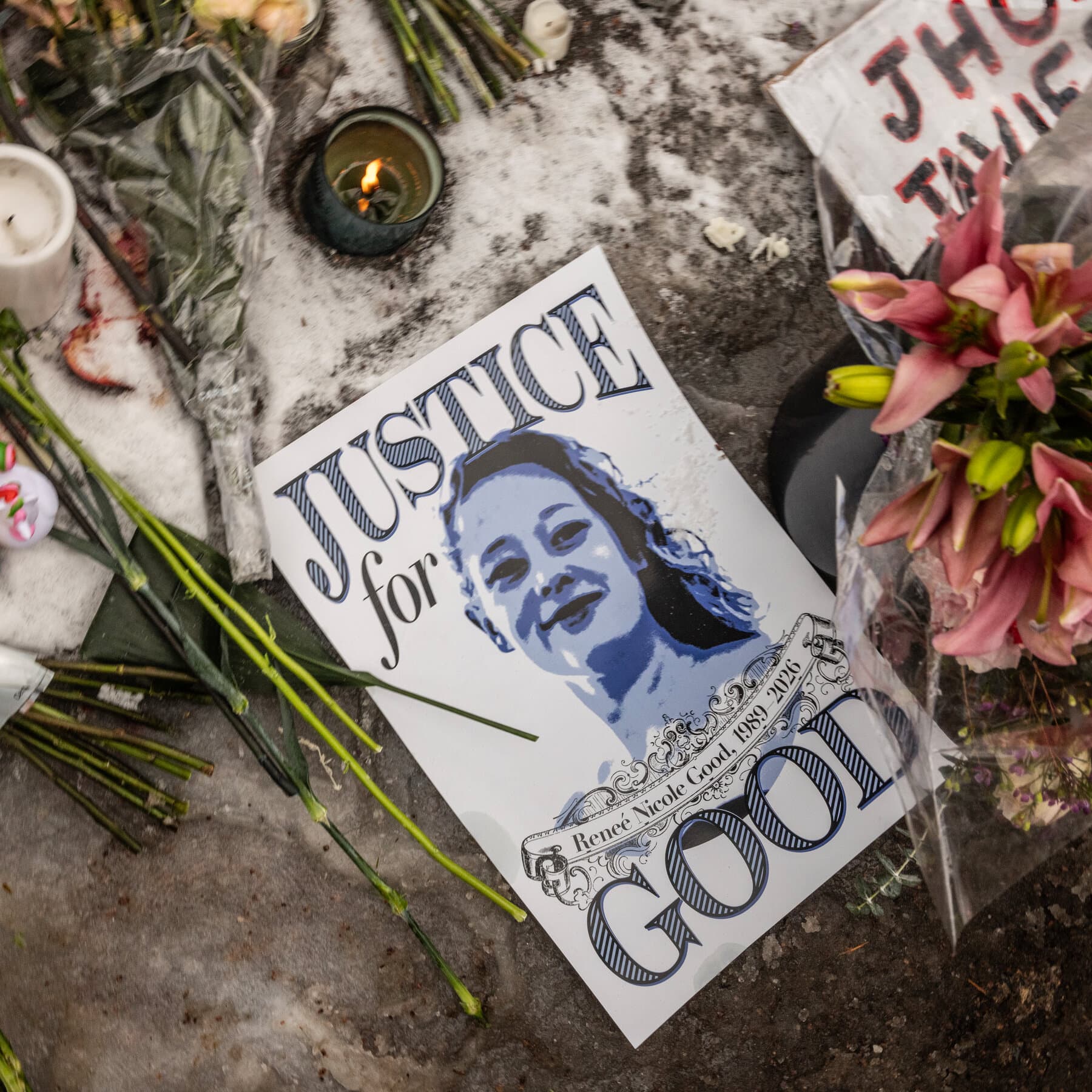 A gritty, satirical oil painting of a political leader standing at a golden podium, holding a magnifying glass over a voter registration card while an ICE agent in the background accidentally knocks over a vase; the lighting is harsh and theatrical, emphasizing the cold, transactional atmosphere of a sterile government office.