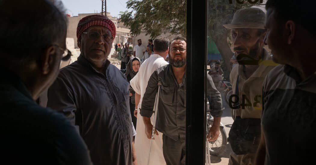 A gritty, high-contrast satirical illustration. In the foreground, a dusty, ancient-looking stone table in a desert. On the table sits a sleek, glowing futuristic laptop displaying a crypto blockchain graph. Behind the table, a stark contrast: on one side, a generic Taliban fighter holding an old rifle, looking confused at the screen. On the other side, a generic Western businessman in a suit looking helpless and angry. The background is a mix of desert ruins and digital matrix code rain. The style should be cynical and dark.