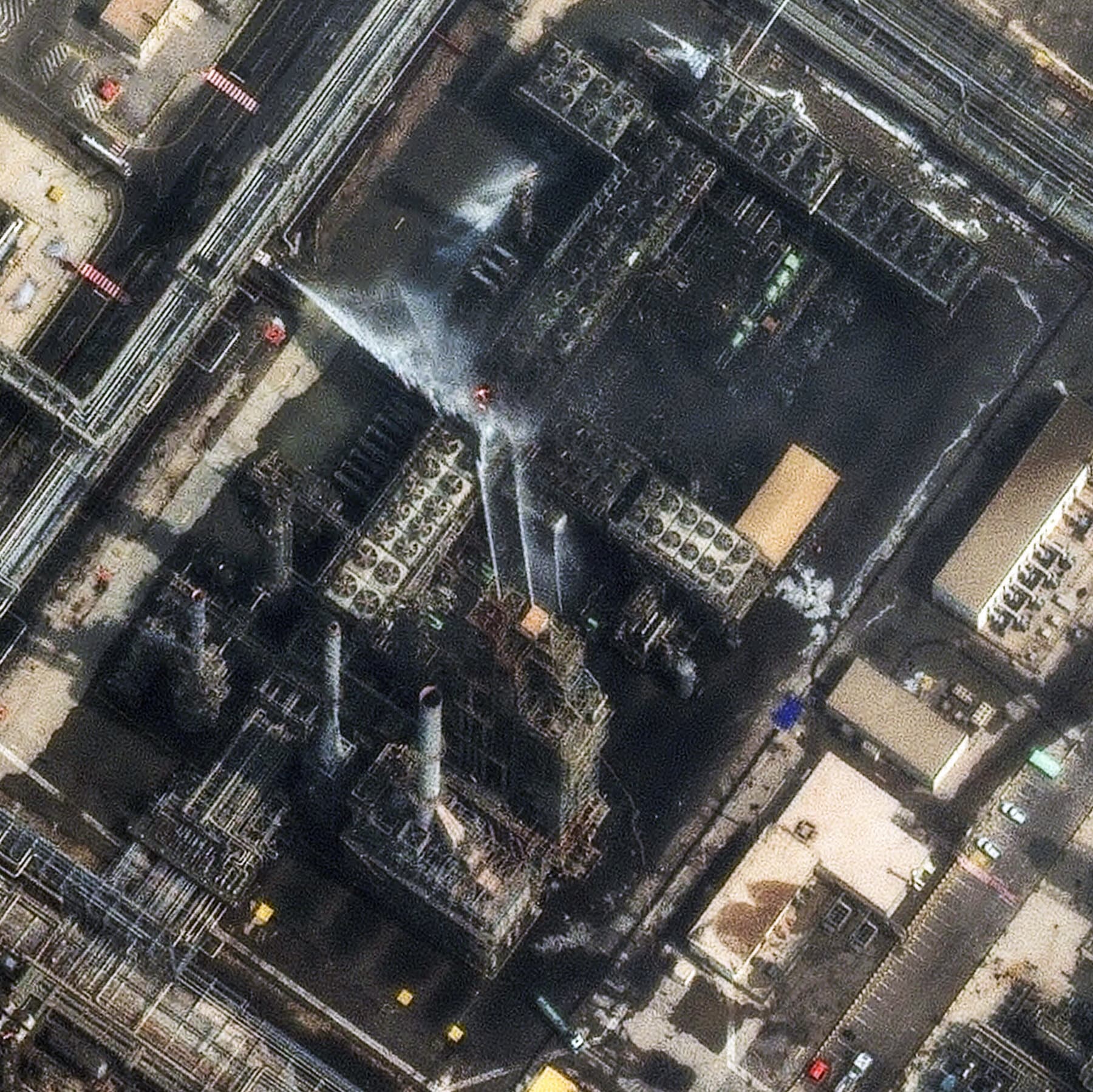 A gritty, noir-style illustration of a gas pump handle shaped like a gun, dripping oil onto a pile of burning money. The background is a chaotic mix of stock market crash lines and smoke. High contrast, dark colors.