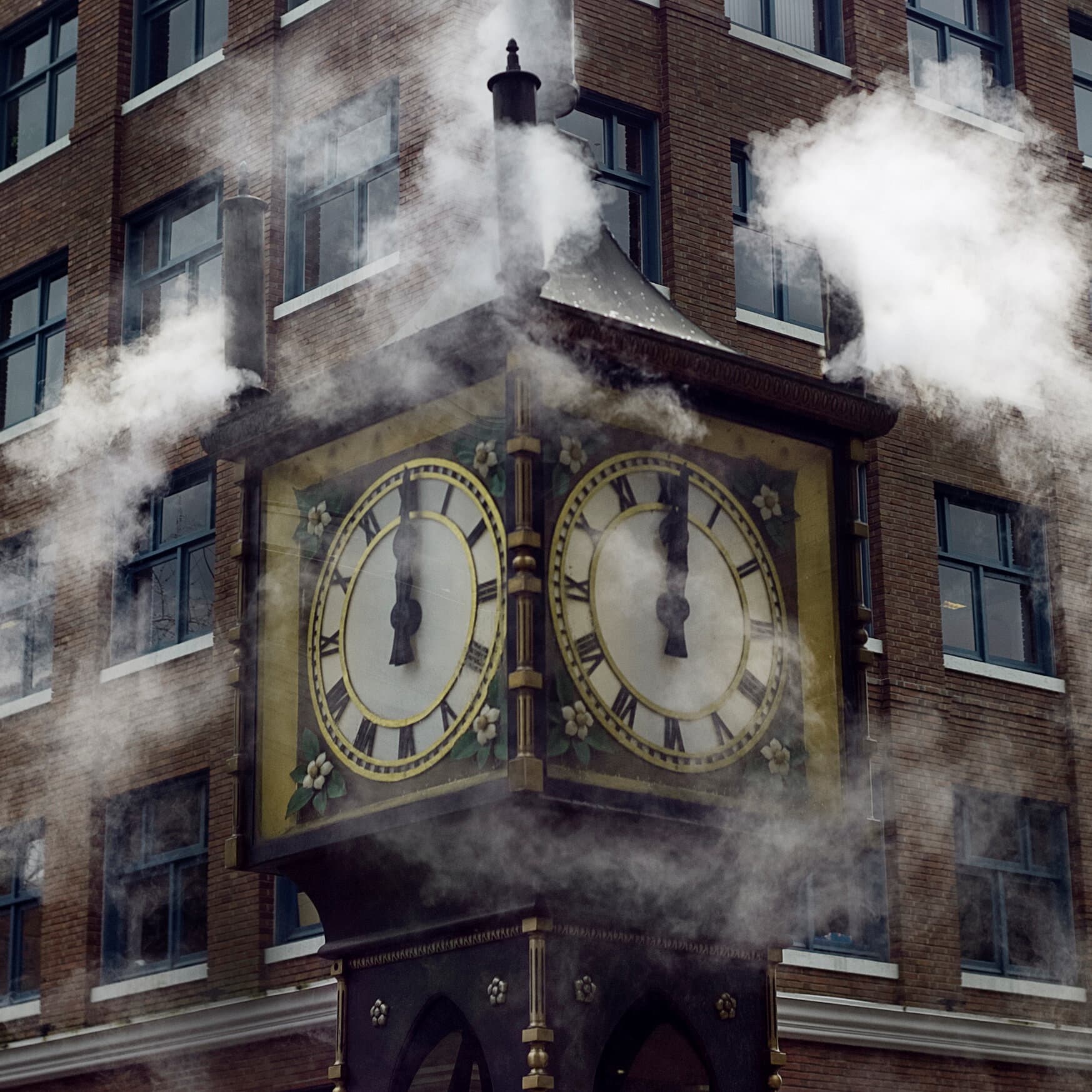 A surreal, Salvador Dali-style melting clock hanging from a dead tree branch against a gloomy, overcast sky over a generic Canadian cityscape. The atmosphere is grey and cynical. No text.